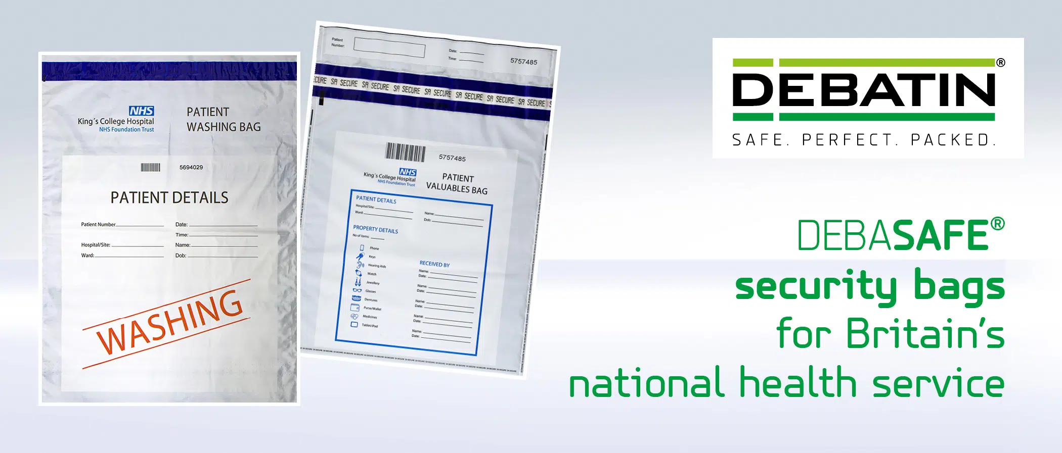 DEBASAFE® security bags for Britain’s national health service DEBASAFE® security bags for Britain’s national health service