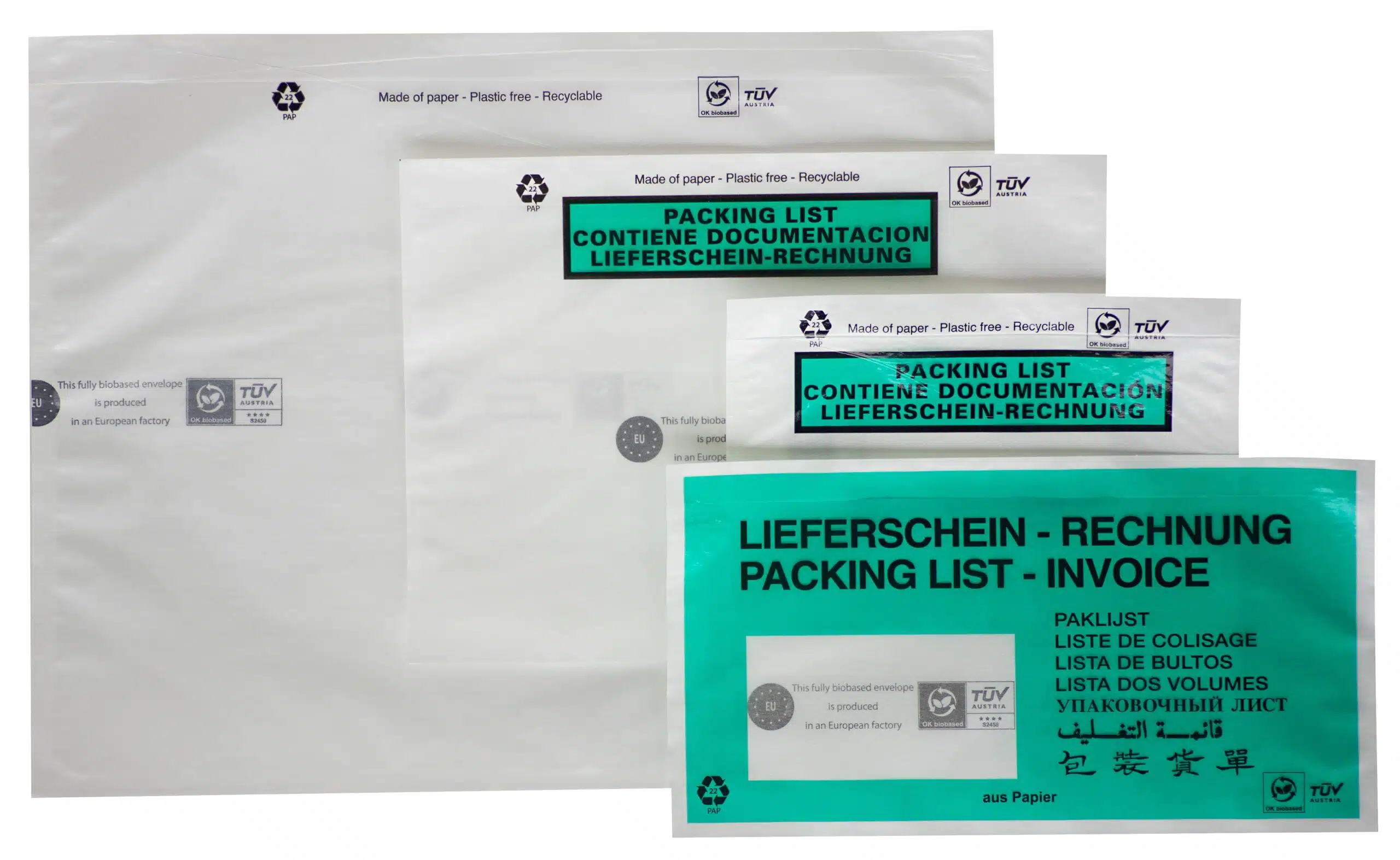 DEBAPAC Paper 4 products DEBAPAC® Paper - Self-adhesive and recyclable. Document pouches made of paper.