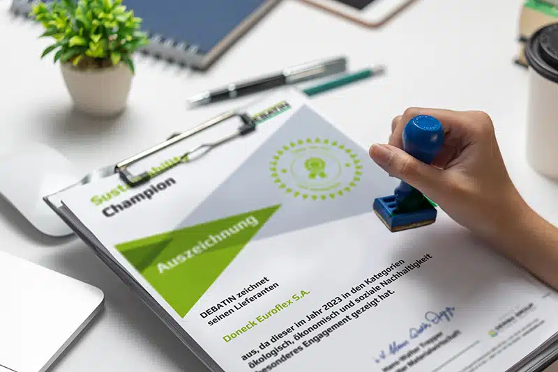 Certificate of Sustainability Champion Doneck Euroflex