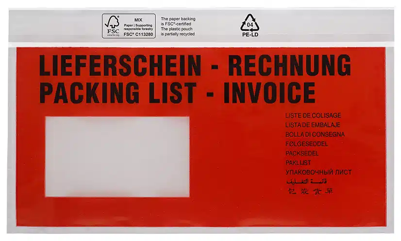 UNIPACK Self-adhesive document pouch